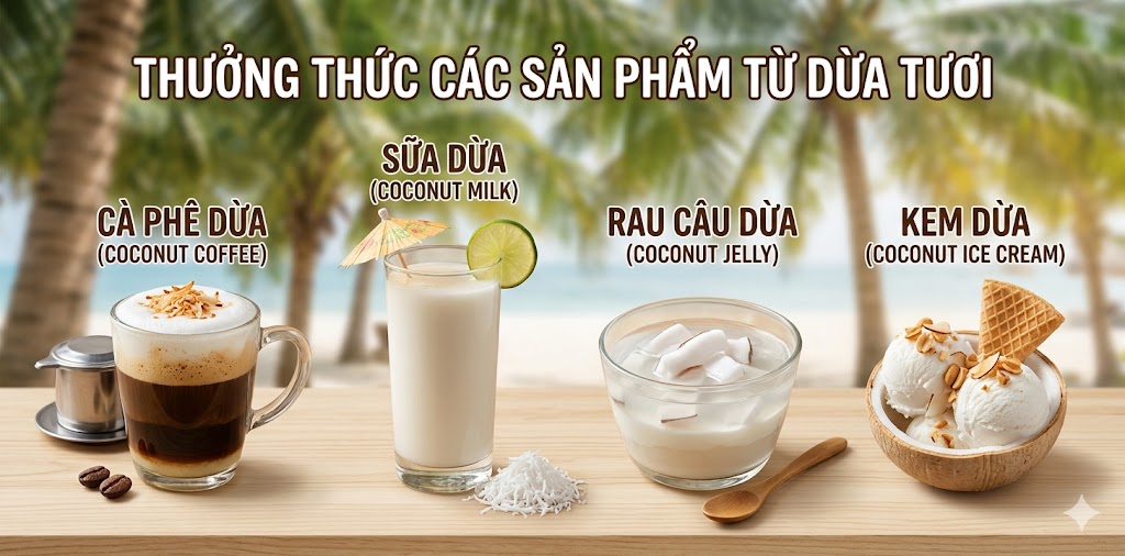 Các sản phẩm từ nước cốt dừa