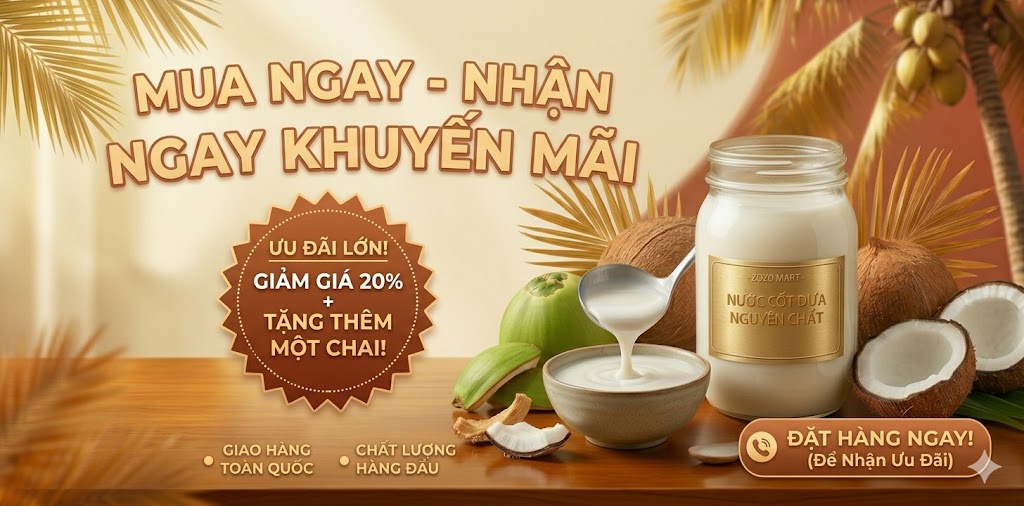 Nước cốt dừa nguyên chất sỉ lẻ giao hàng toàn quốc Zozo Mart