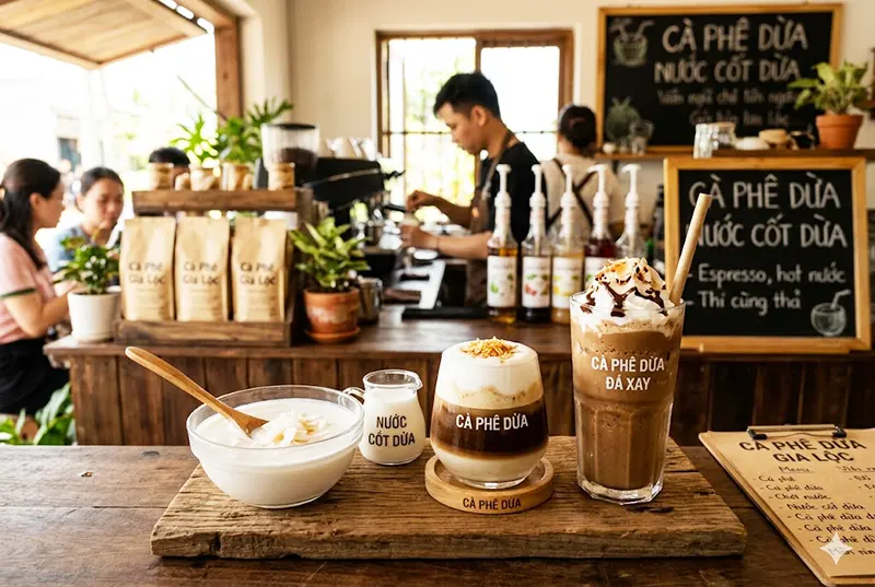 Nước cốt dừa nguyên chất cà phê dừa cho quán cà phê đá xay