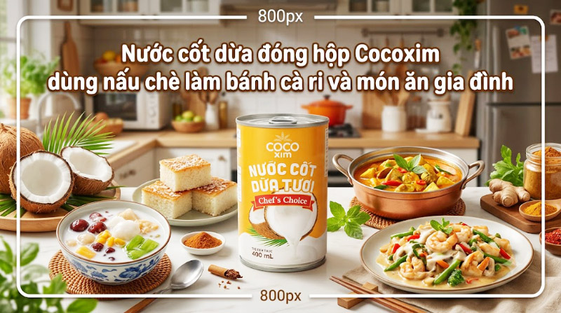 Nước cốt dừa đóng hộp Cocoxim hình 0